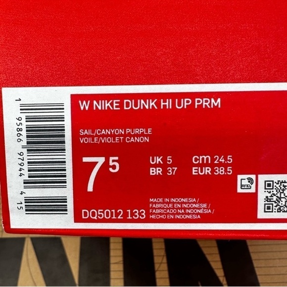 W NIKE DUNK HI SAIL/CANYON PURPLE - Picture 15 of 15